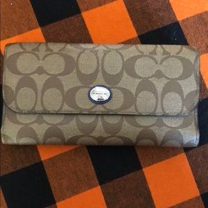 Leather Coach Signature Wallet